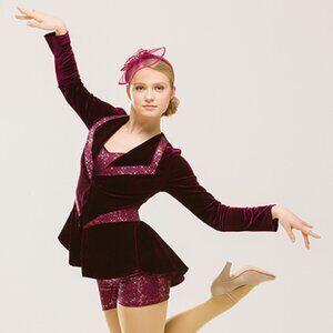 Maroon Velvet and Sequin Dance Jacket AS